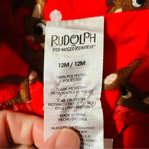 Rudolph the Red Nose Reindeer girls size 12 months 2 piece pajamas - Picture 3 of 3